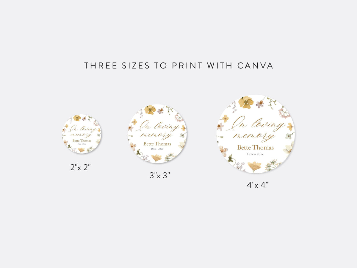 Flower Garden Round Favor Stickers | Canva Template (2x2, 3x3, 4x4 in)