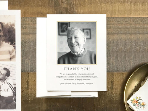 Classic Elegance Memorial Thank You | Canva Template (Flat, 4.25x5.5 in)
