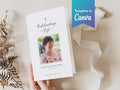 Simple Photo Collage Memorial Program | Canva Template (Folded 8.5x11 in, A4)