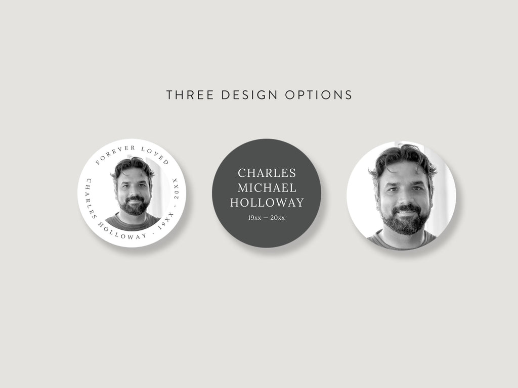 Modern Minimal Round Favor Stickers | Canva Template (2x2, 3x3, 4x4 in)