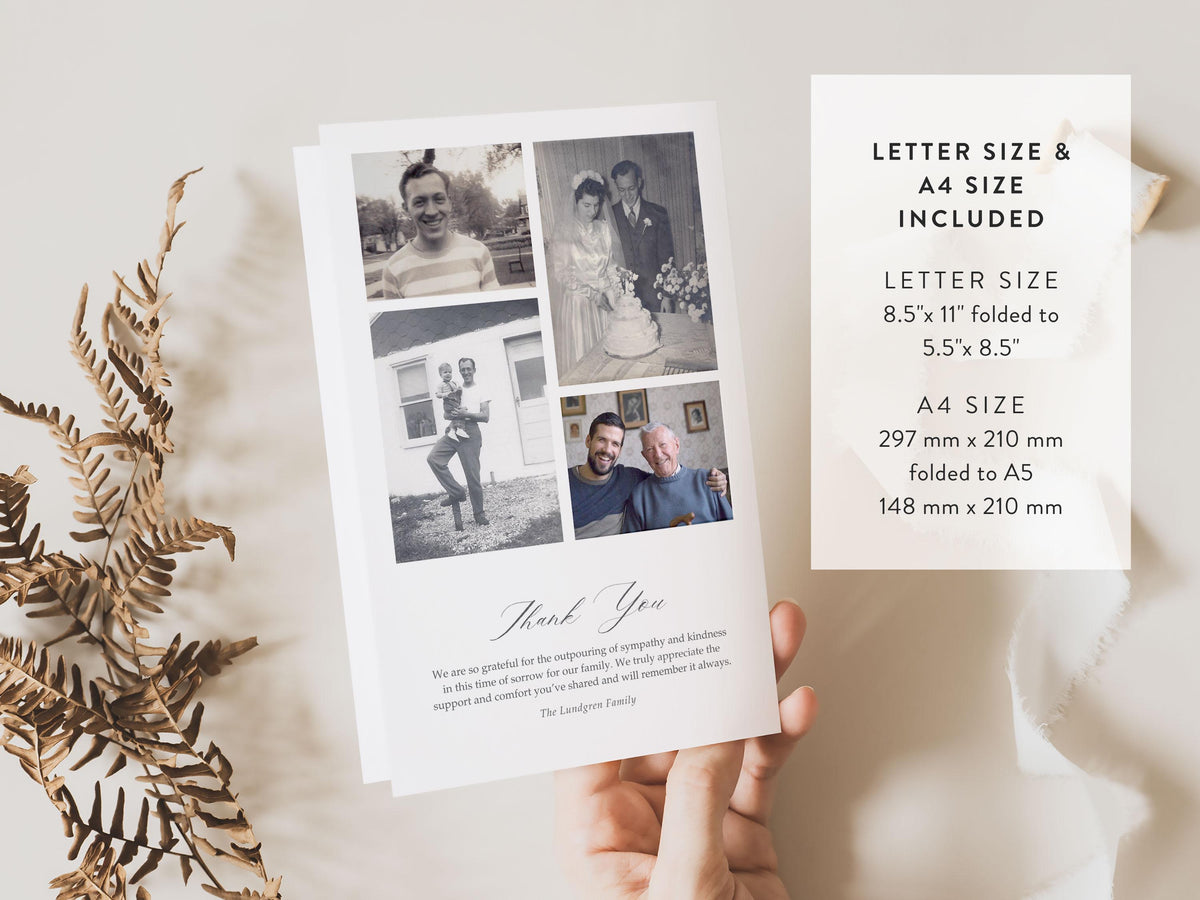 Classic Elegance Memorial Program | Canva Template (Folded 8.5x11 in, A4)