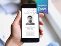 Modern Minimal Memorial Text Invite | Canva Template (1080x1920 px)
