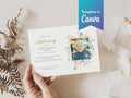 Floral Rose Memorial Invitation | Canva Template (7x5 in)