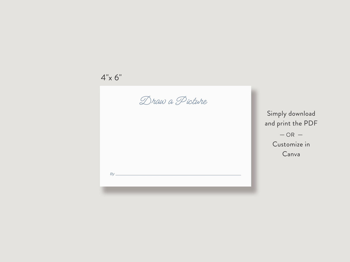 Blue Wildflower Share a Memory Sign and Card Set | Canva Template (8x10 in, 6x4 in)