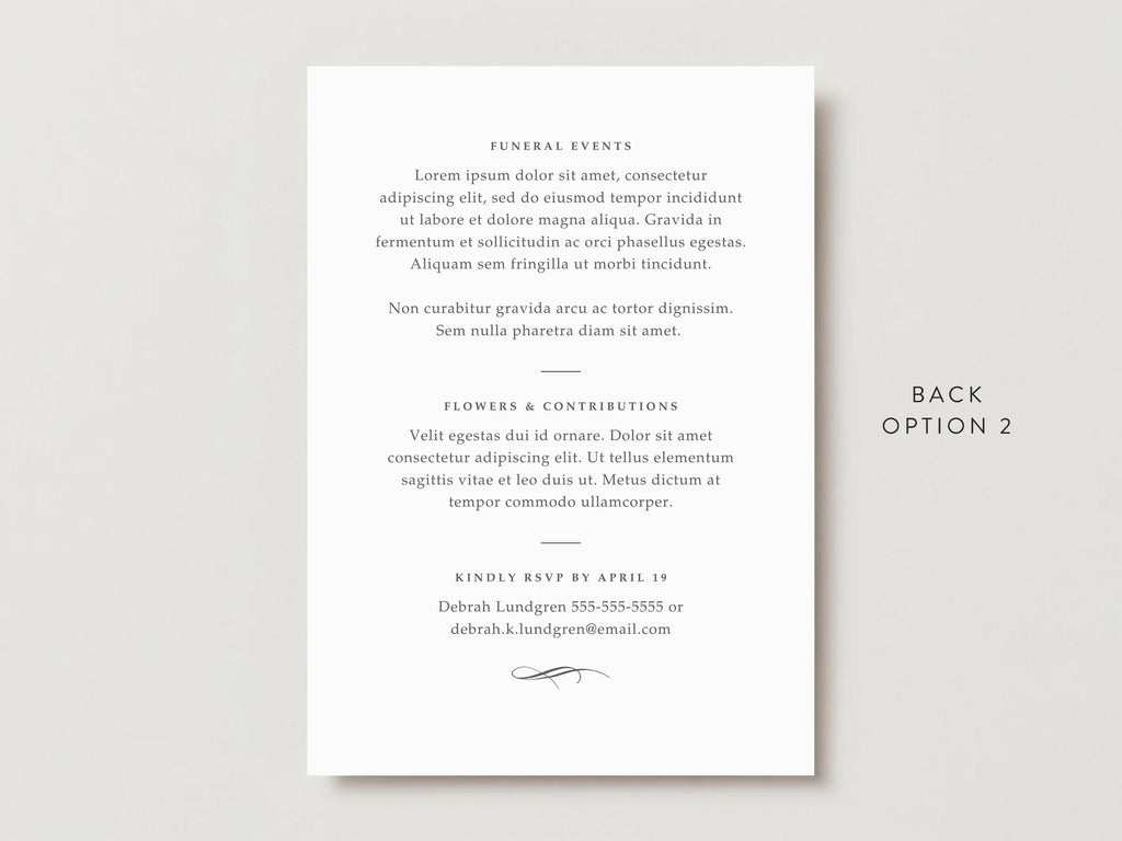 Classic Elegance Memorial Invitation | Canva Template (5x7 in)