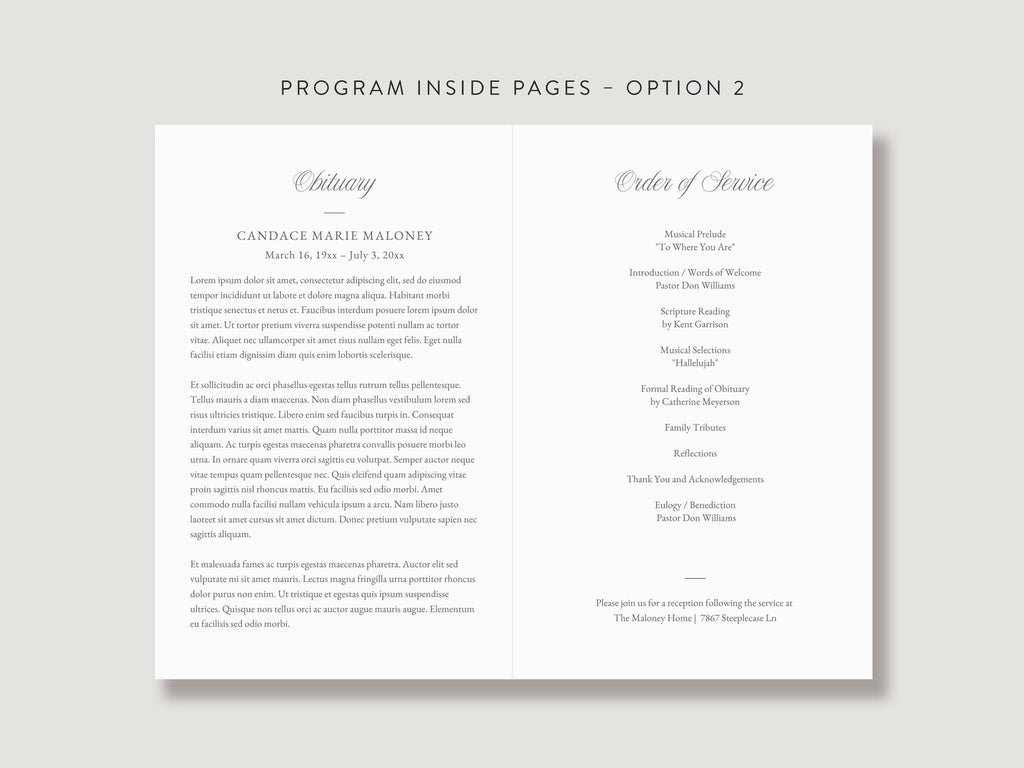 Greenery Cross Memorial Program | Canva Template (Folded 8.5x11 in, A4)