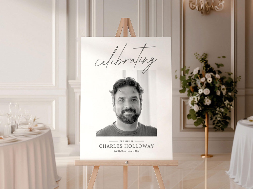 Modern Minimal Large Memorial Welcome Sign | Canva Template (4 Sizes)