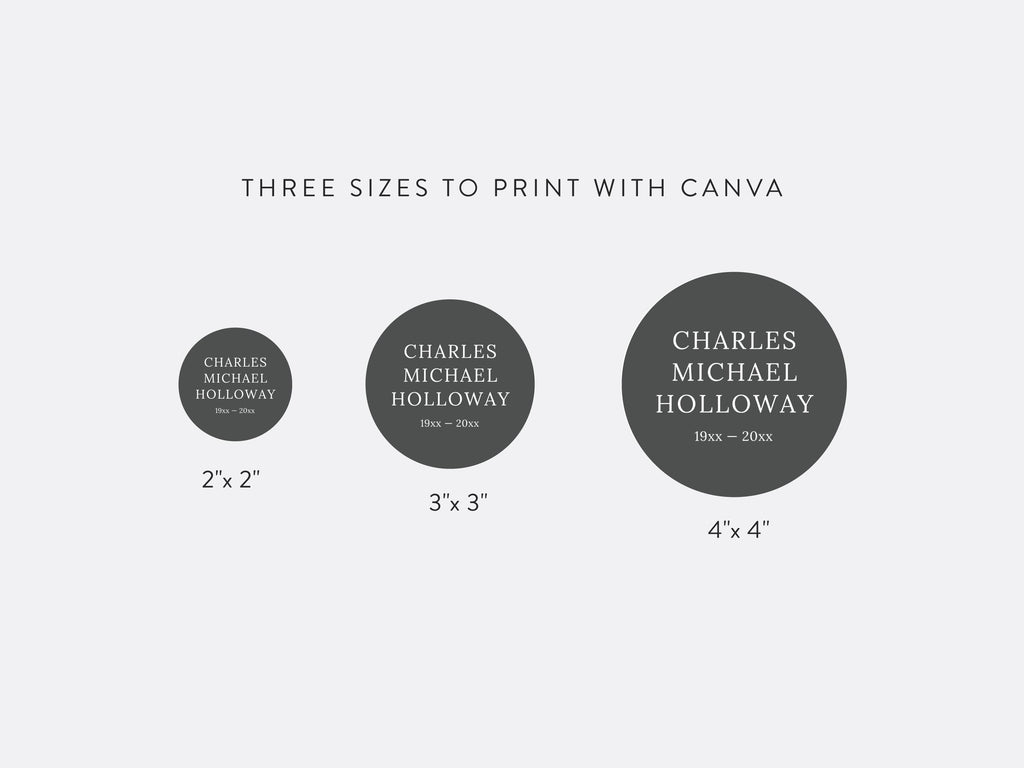 Modern Minimal Round Favor Stickers | Canva Template (2x2, 3x3, 4x4 in)