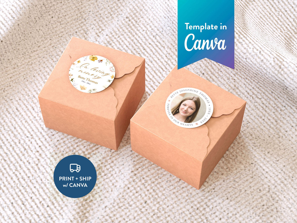 Flower Garden Round Favor Stickers | Canva Template (2x2, 3x3, 4x4 in)