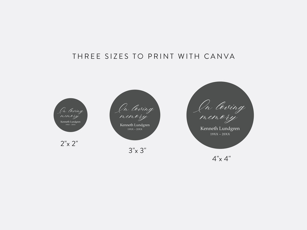 Classic Elegance Round Favor Stickers | Canva Template (2x2, 3x3, 4x4 in)