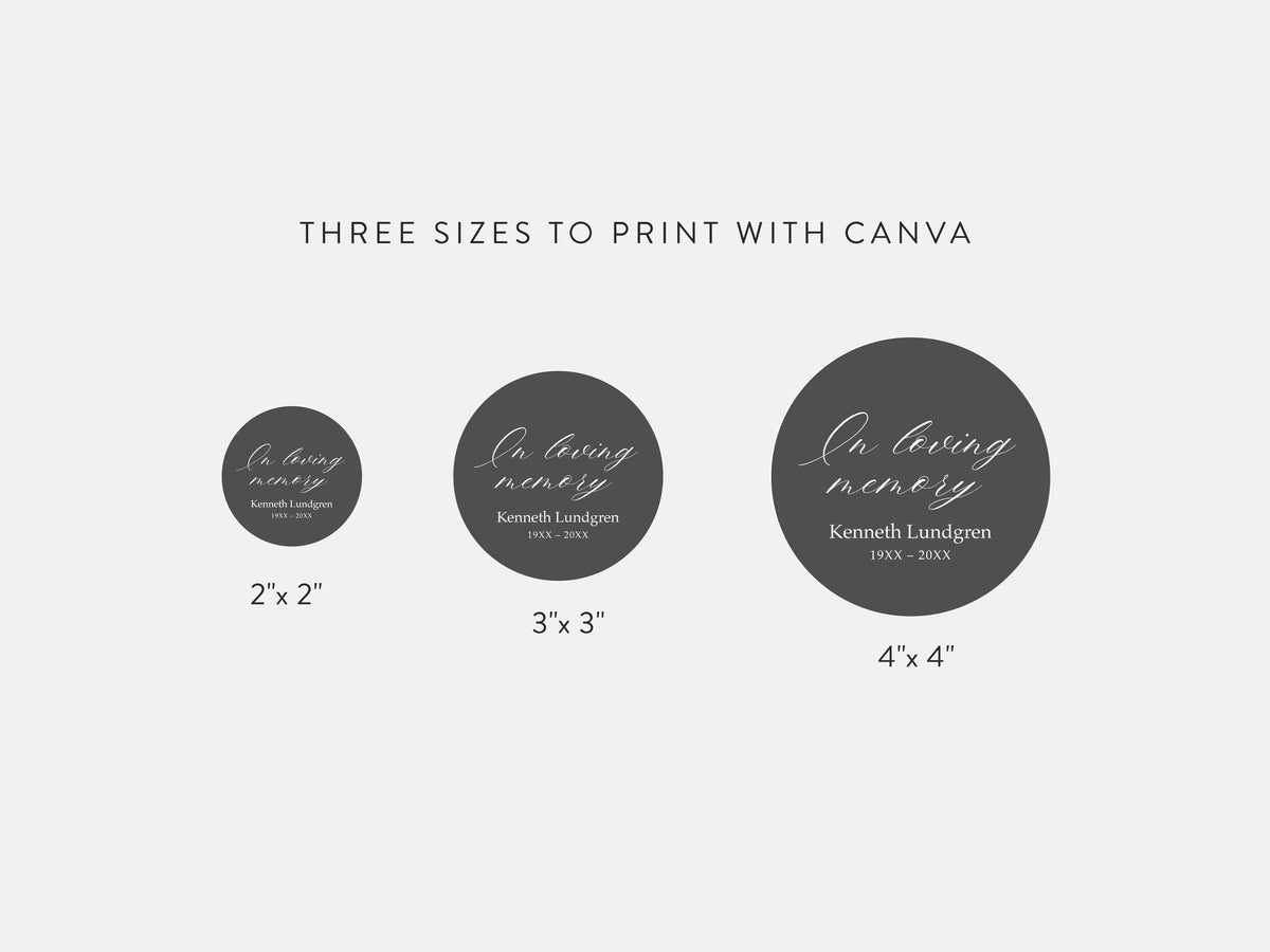 Classic Elegance Round Favor Stickers | Canva Template (2x2, 3x3, 4x4 in)
