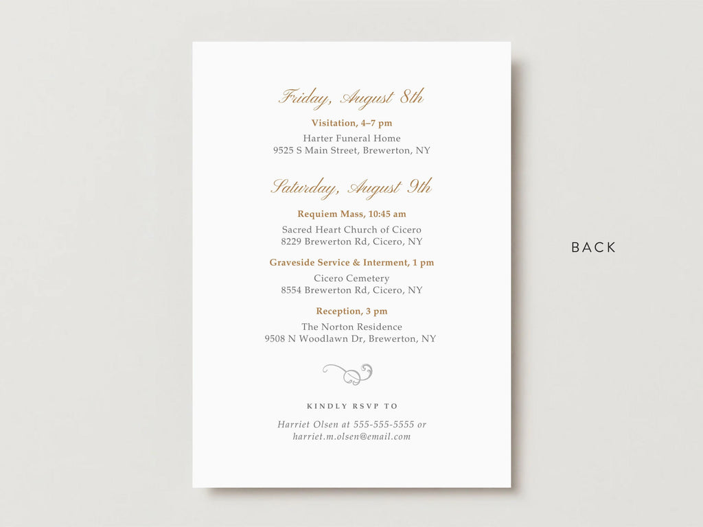 Ornate Frame Memorial Invitation | Canva Template (5x7 in)