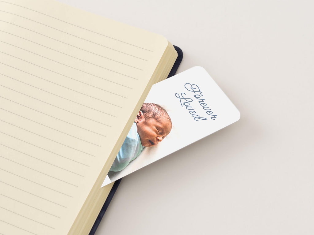 Infant Loss Blue Wildflower Funeral Bookmark | Canva Template (2x6 in)