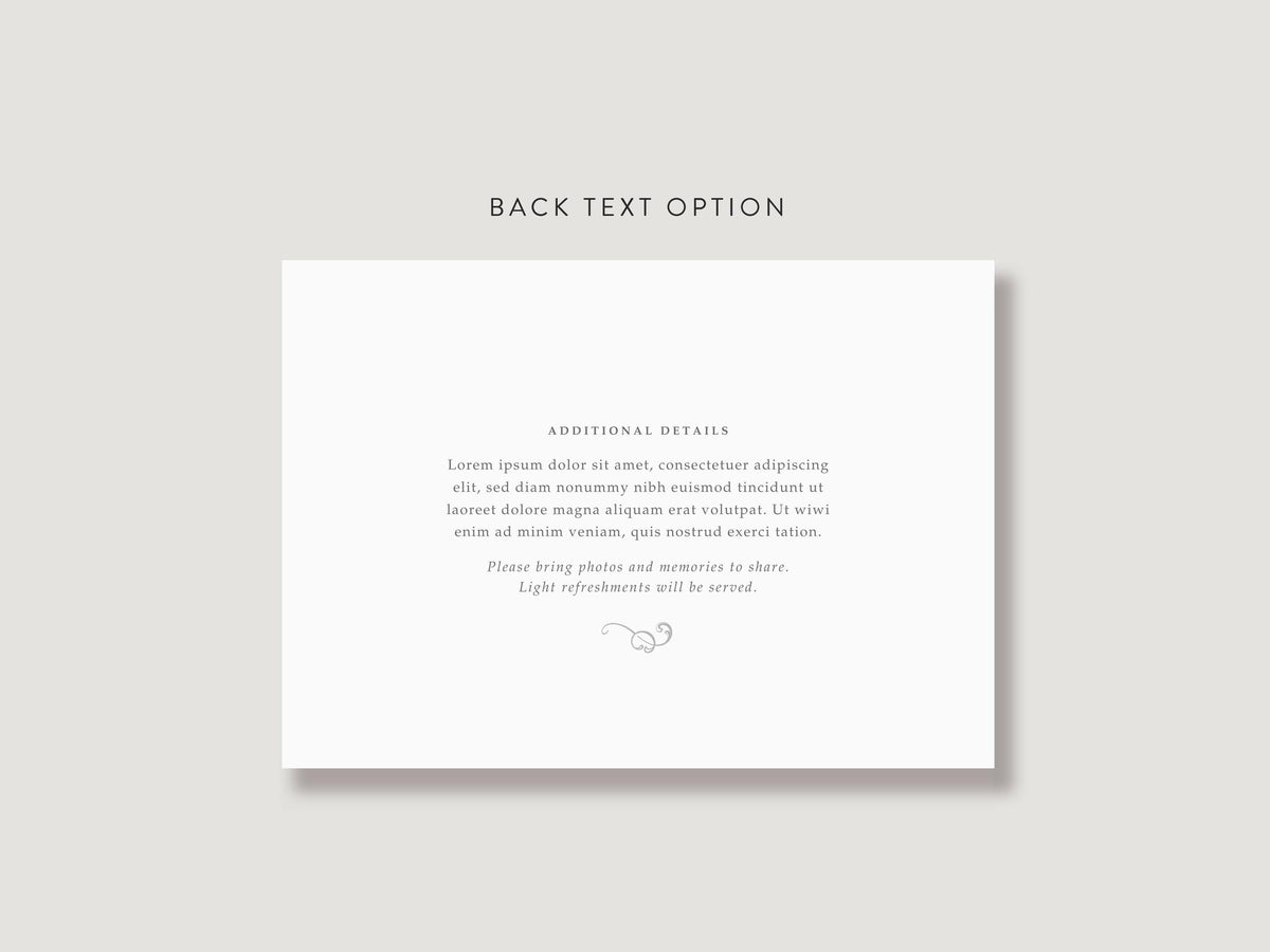 Ornate Frame Memorial Invitation | Canva Template (7x5 in)