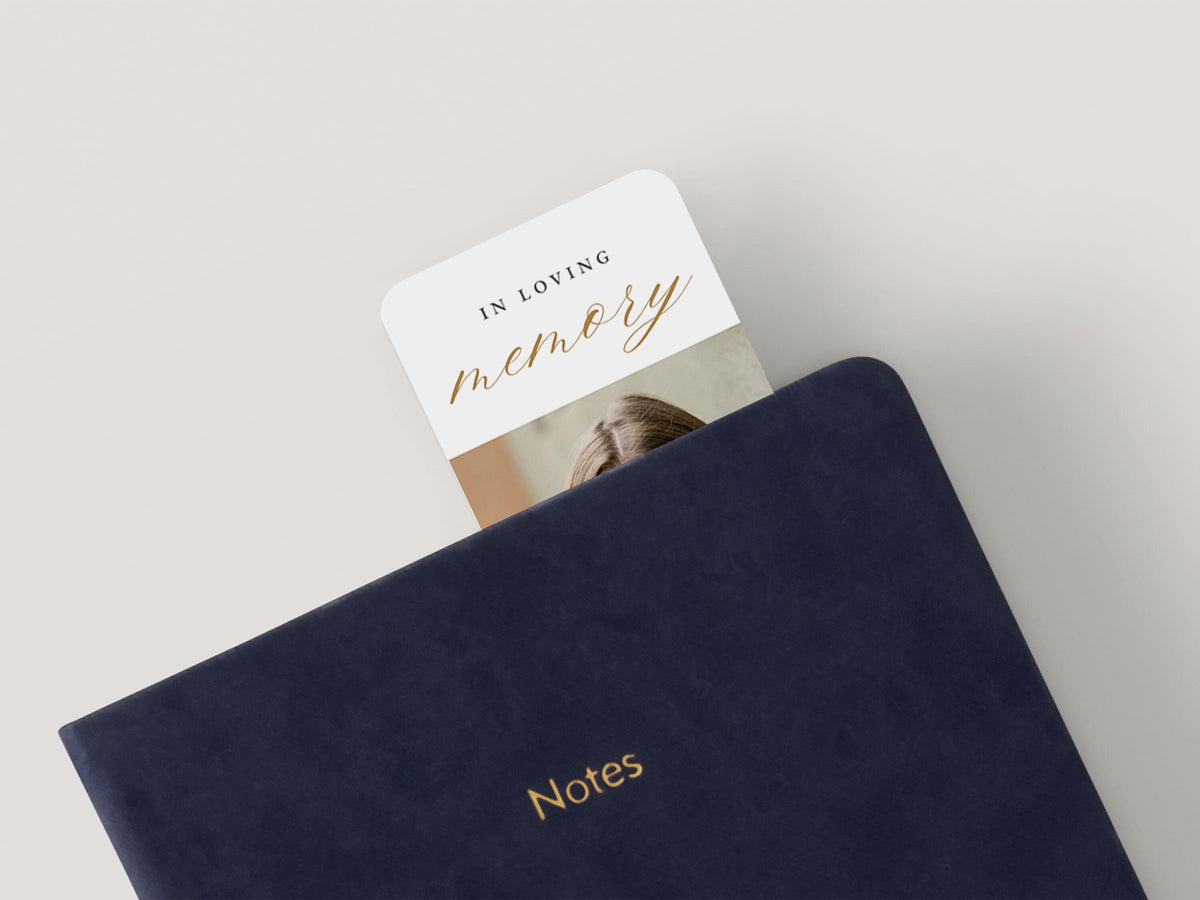 Flower Garden Funeral Bookmark | Canva Template (2x6 in)