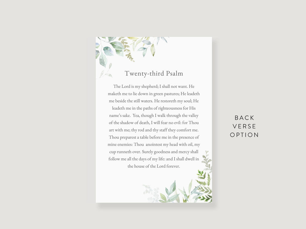 Greenery Cross Prayer Card | Canva Template, (3.5x5 in)