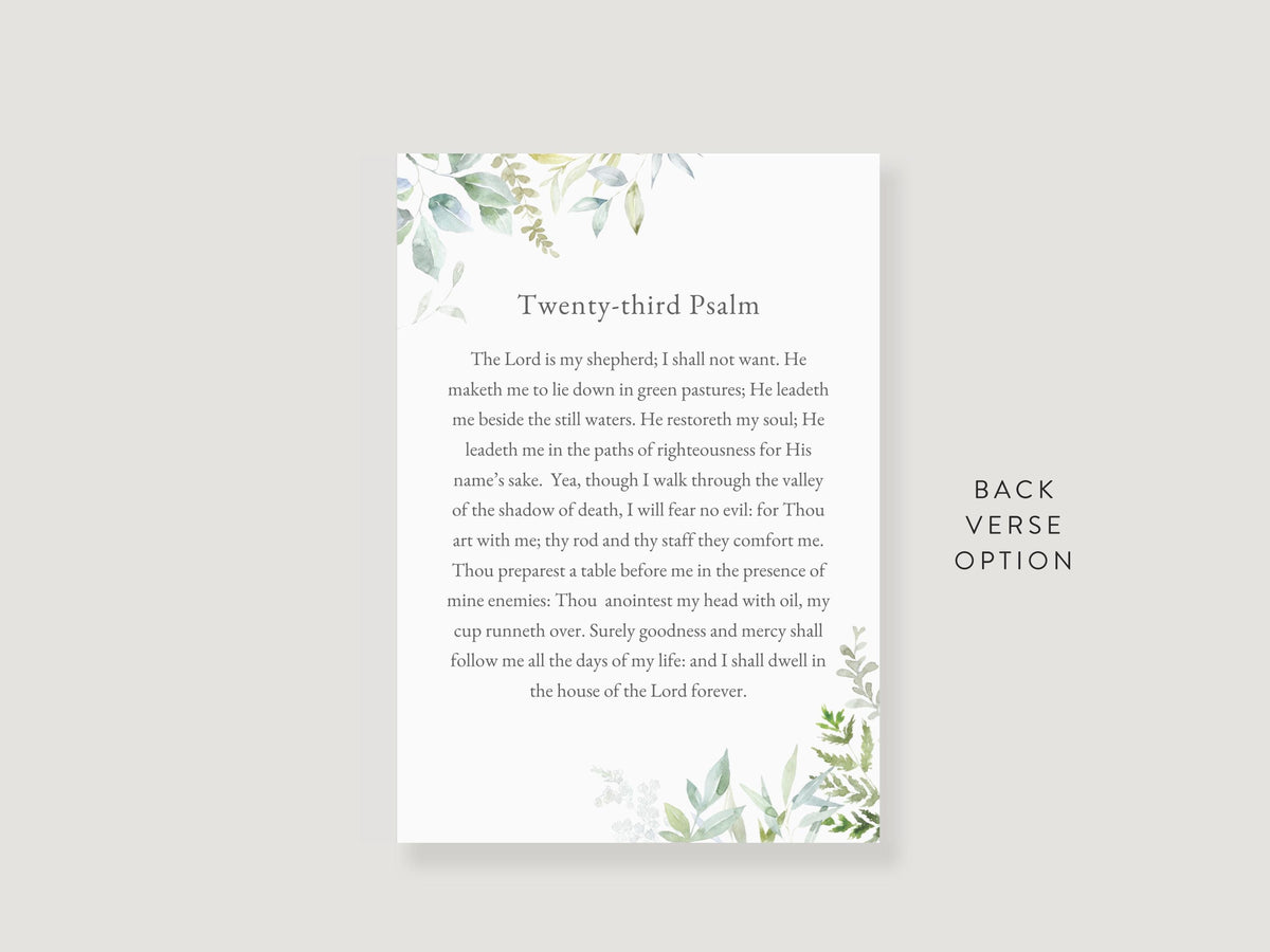 Greenery Cross Prayer Card | Canva Template, (3.5x5 in)