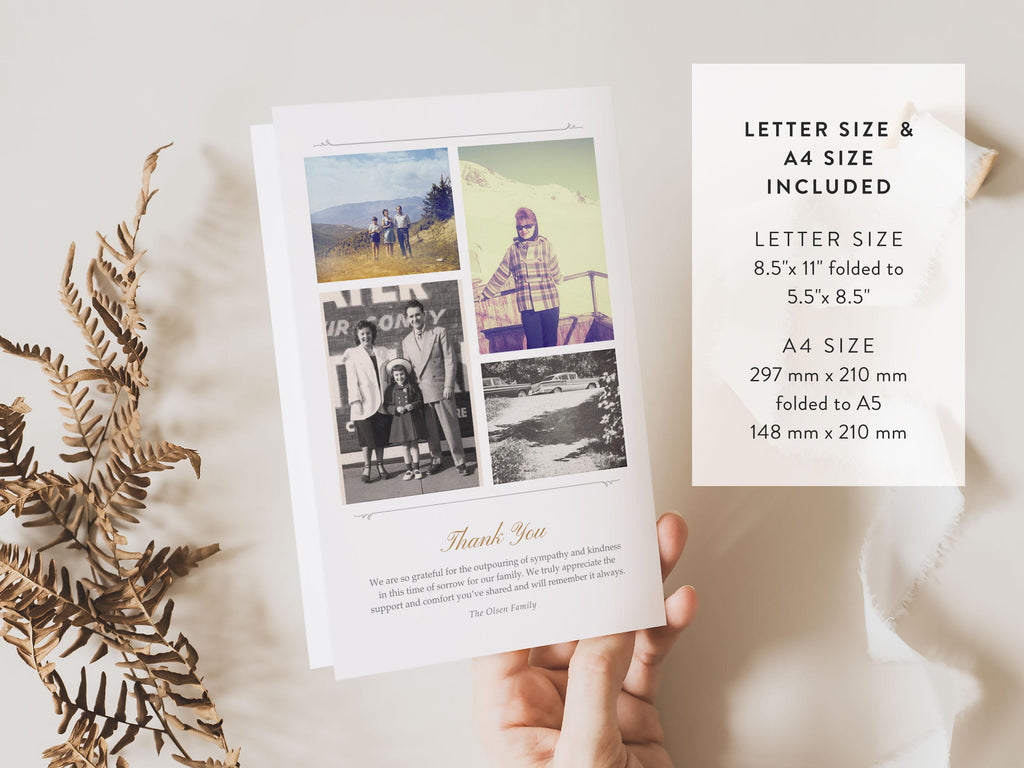 Ornate Frame Memorial Program | Canva Template (Folded 8.5x11 in, A4)