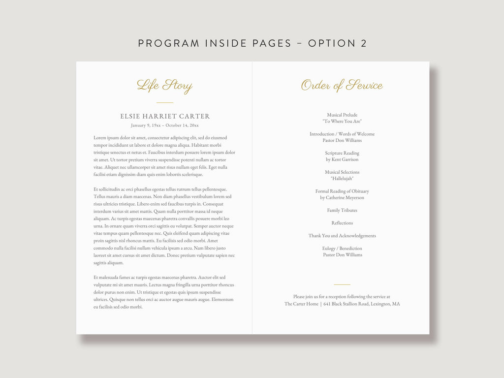 Floral Cross Memorial Program | Canva Template (Folded 8.5x11 in, A4)