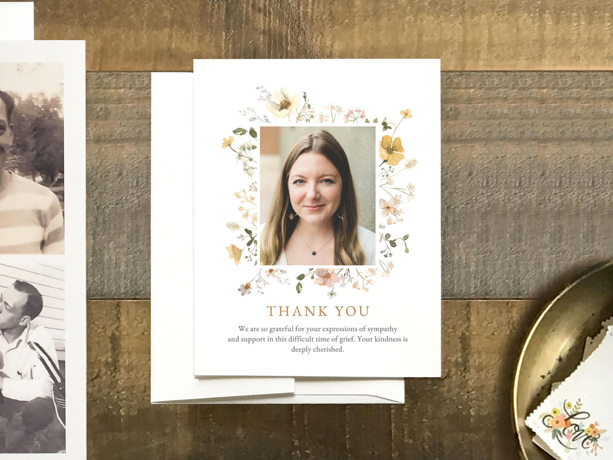 Flower Garden Memorial Thank You | Canva Template (Flat, 4.25x5.5 in)