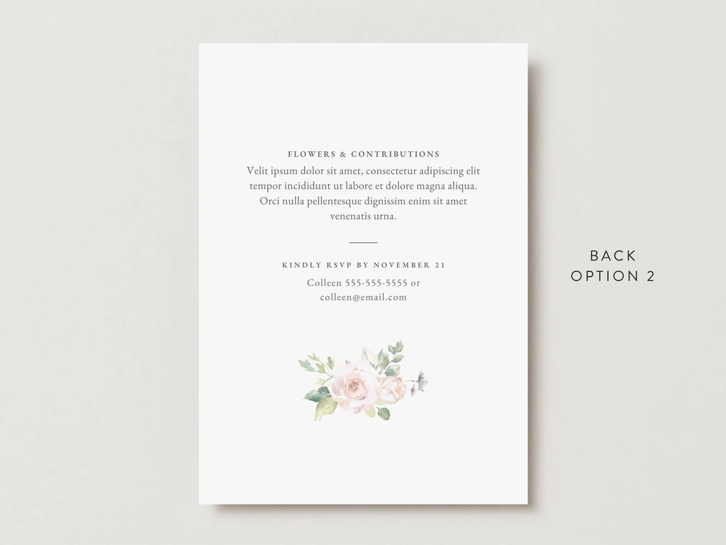 Floral Cross Memorial Invitation | Canva Template (5x7 in)