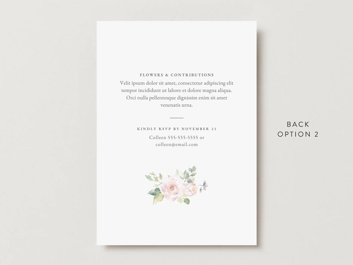 Floral Cross Memorial Invitation | Canva Template (5x7 in)