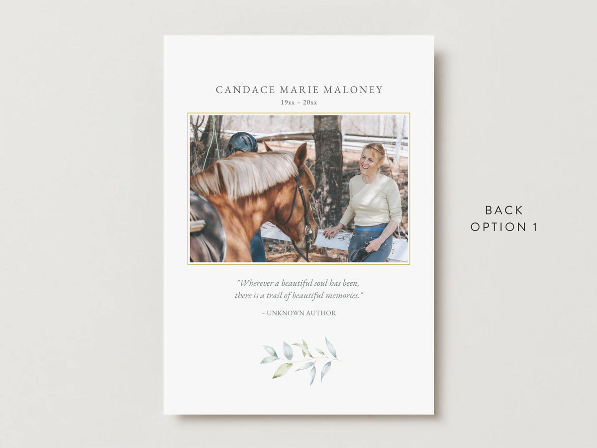 Greenery Cross Memorial Invitation | Canva Template (5x7 in)