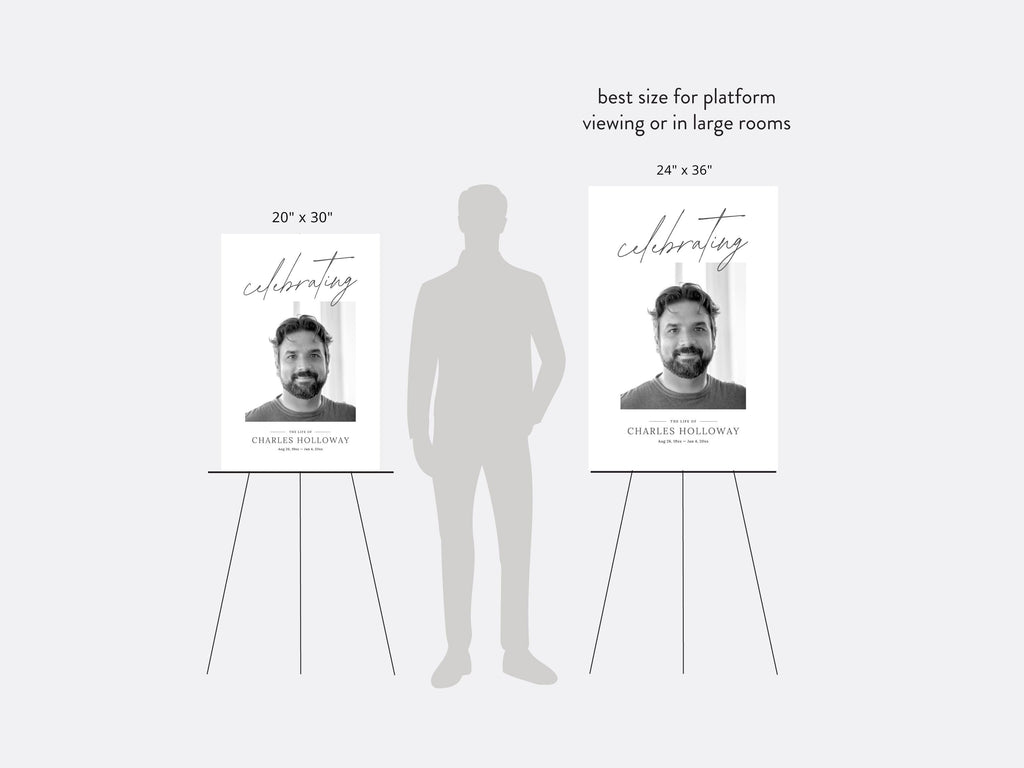 Modern Minimal Large Memorial Welcome Sign | Canva Template (4 Sizes)