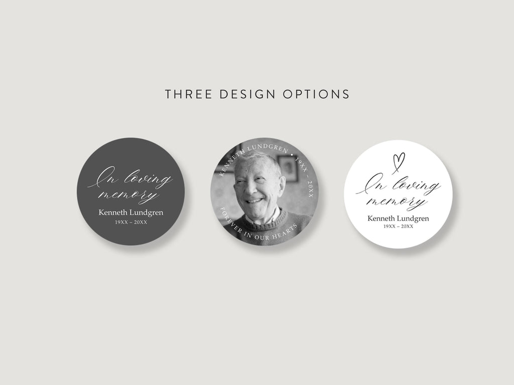 Classic Elegance Round Favor Stickers | Canva Template (2x2, 3x3, 4x4 in)