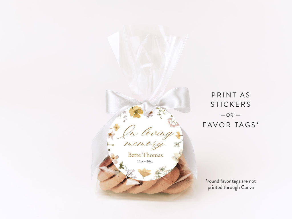 Flower Garden Round Favor Stickers | Canva Template (2x2, 3x3, 4x4 in)