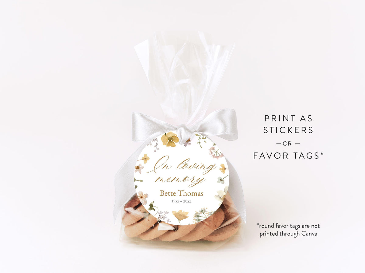 Flower Garden Round Favor Stickers | Canva Template (2x2, 3x3, 4x4 in)