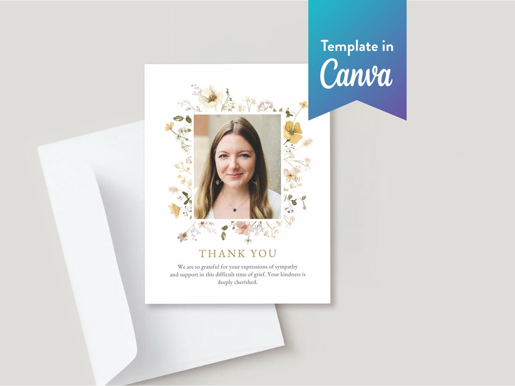Flower Garden Memorial Thank You | Canva Template (Flat, 4.25x5.5 in)