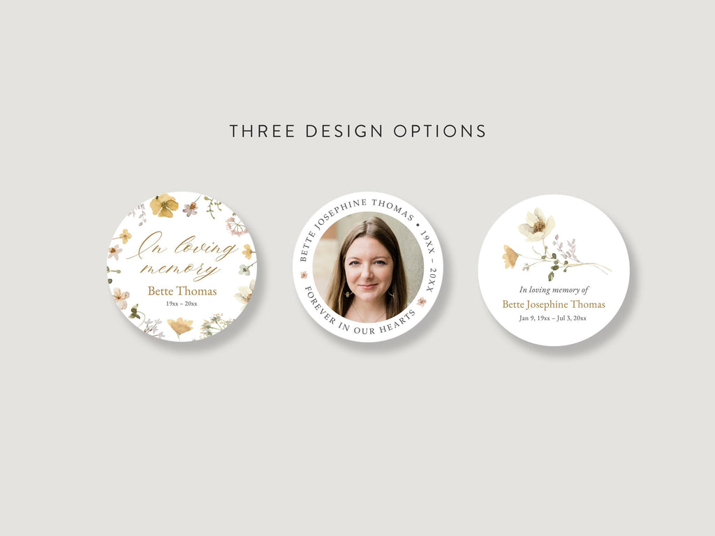 Flower Garden Round Favor Stickers | Canva Template (2x2, 3x3, 4x4 in)