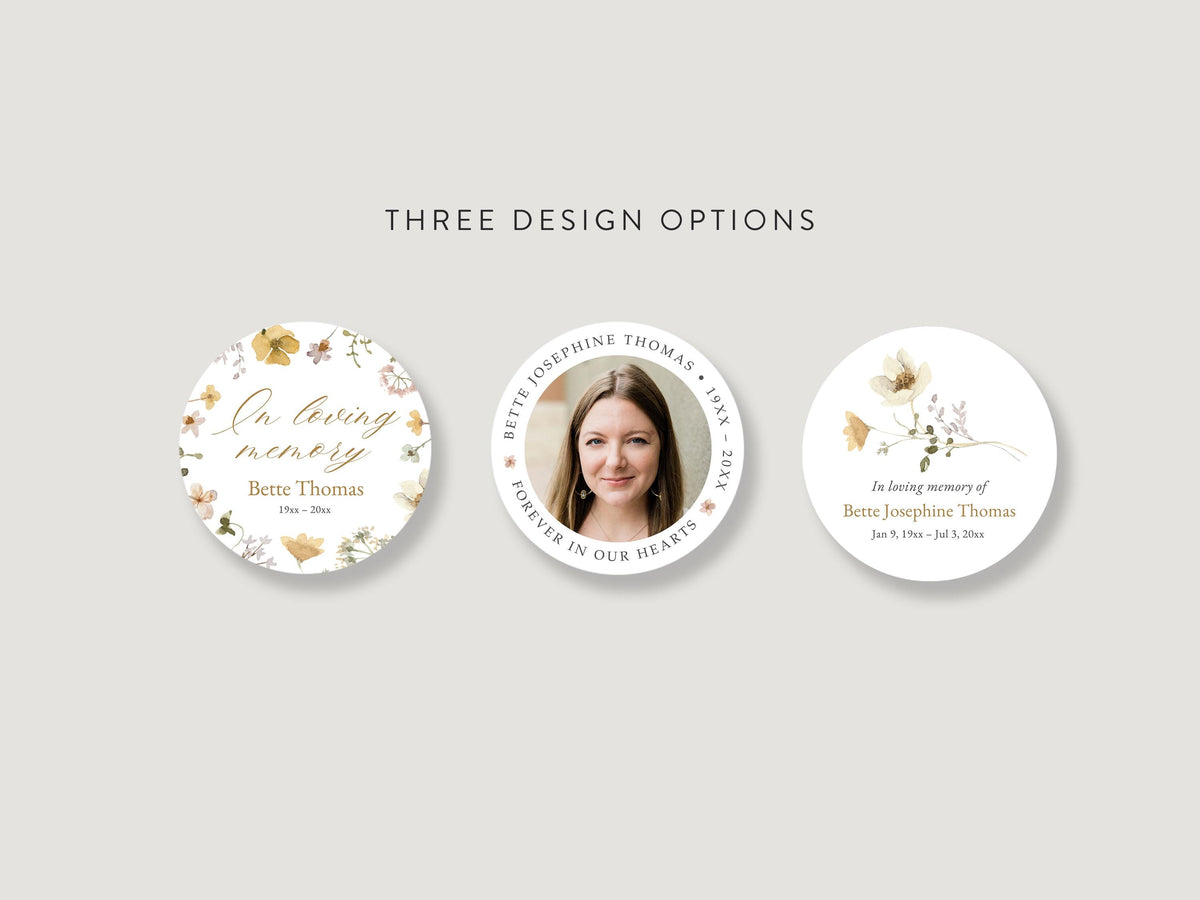 Flower Garden Round Favor Stickers | Canva Template (2x2, 3x3, 4x4 in)
