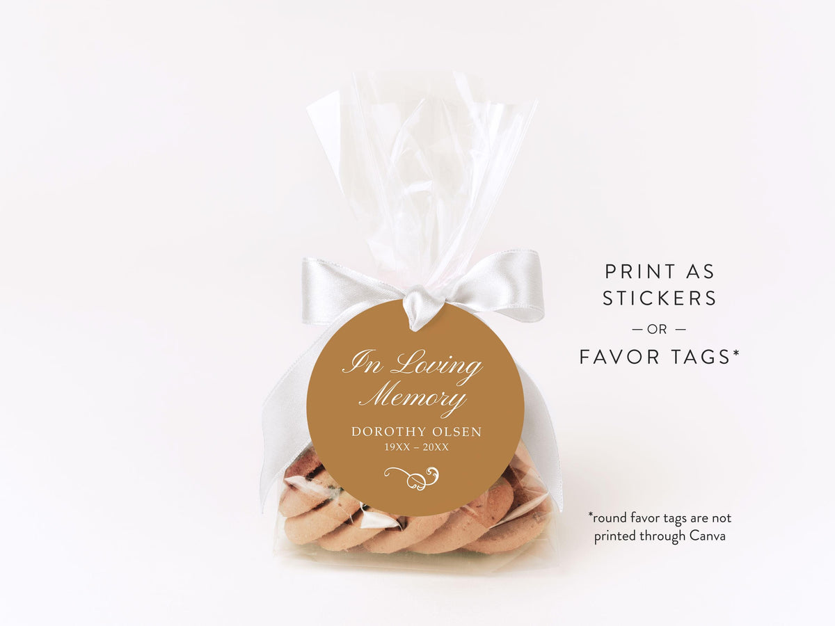 Ornate Frame Round Favor Sticker | Canva Template (2x2, 3x3, 4x4 in)