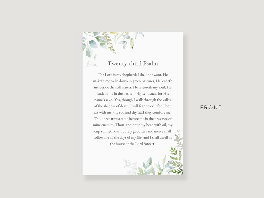 Greenery Cross Prayer Card | Canva Template, (3.5x5 in)
