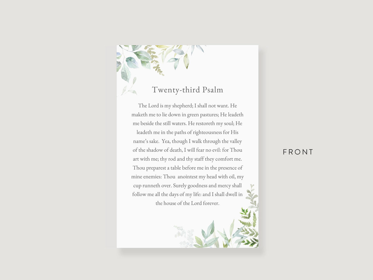 Greenery Cross Prayer Card | Canva Template, (3.5x5 in)