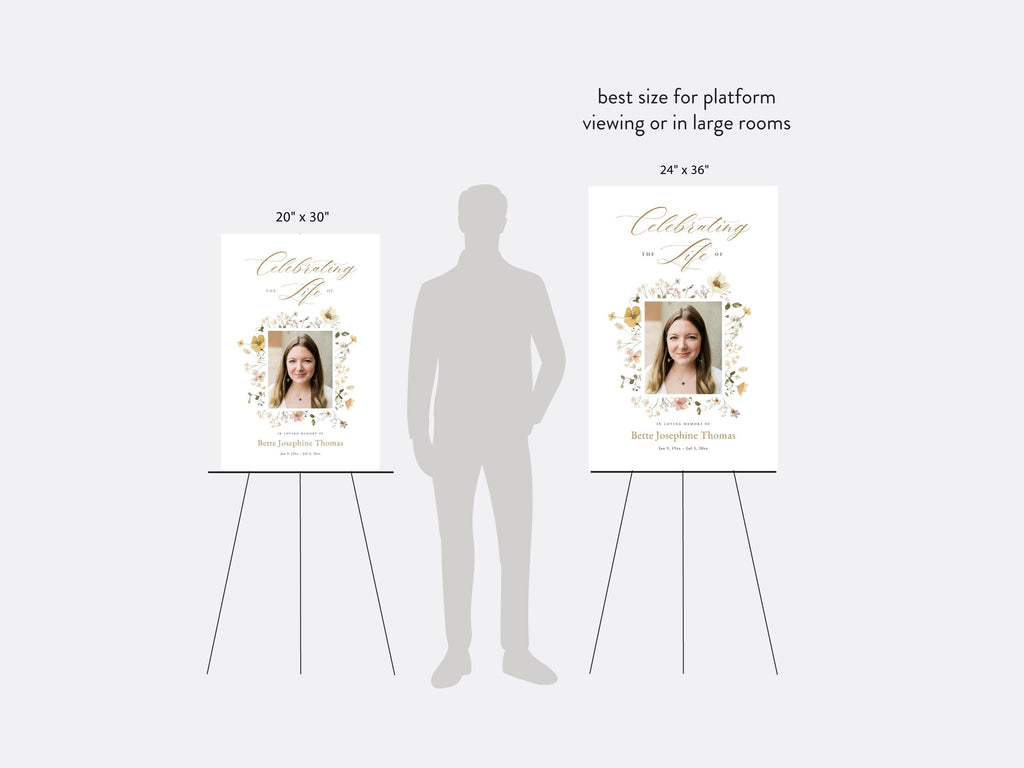Flower Garden Large Memorial Welcome Sign | Canva Template (4 Sizes)