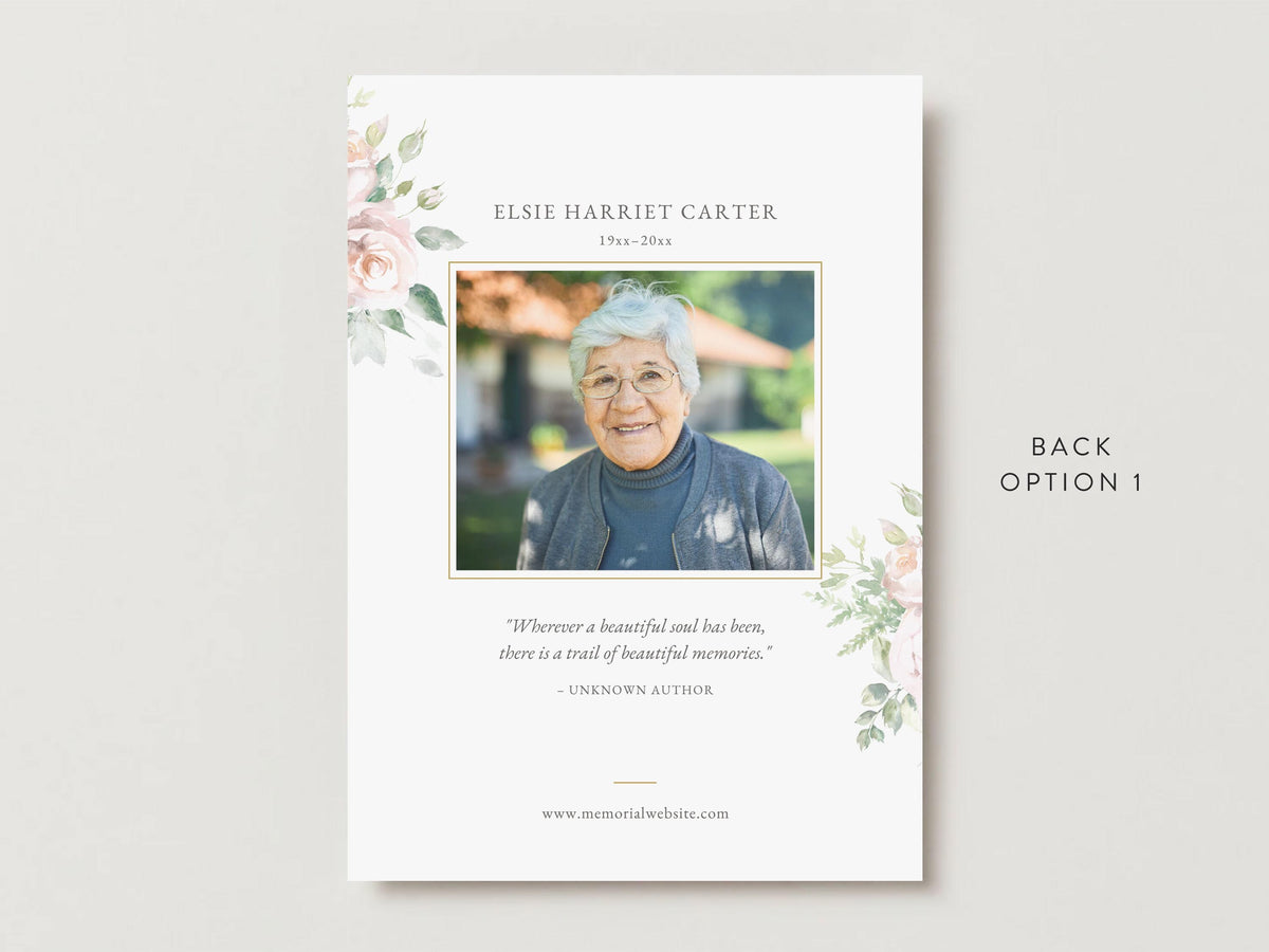 Floral Cross Memorial Invitation | Canva Template (5x7 in)
