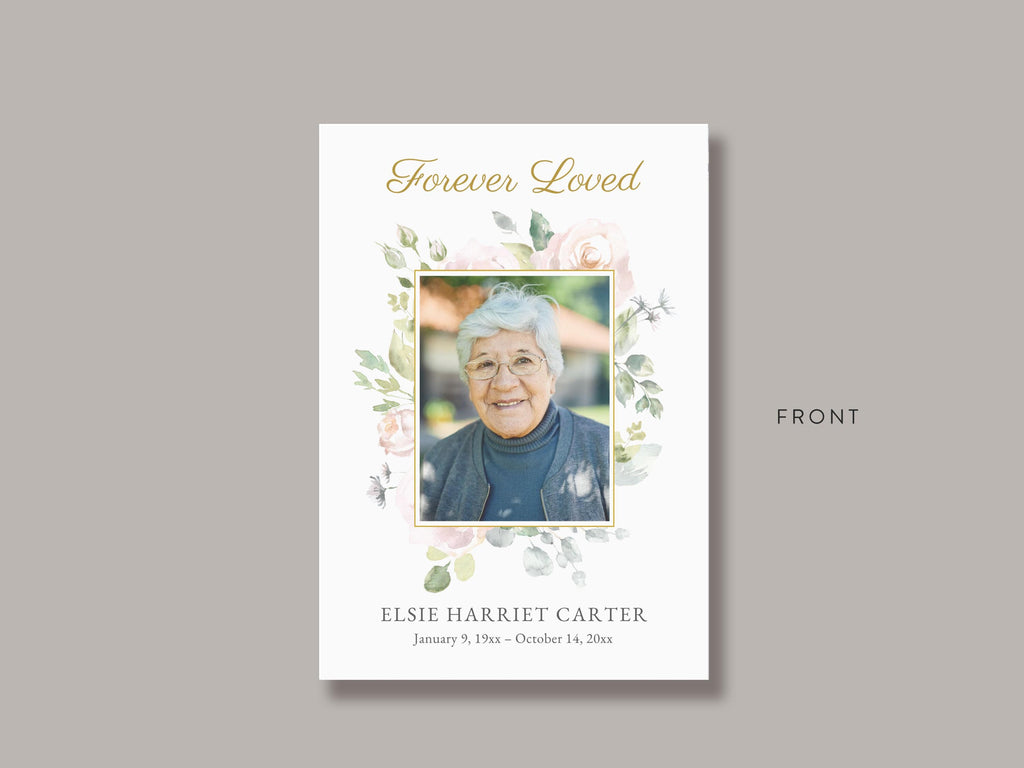 Floral Rose Prayer Card | Canva Template (3.5x5 in)