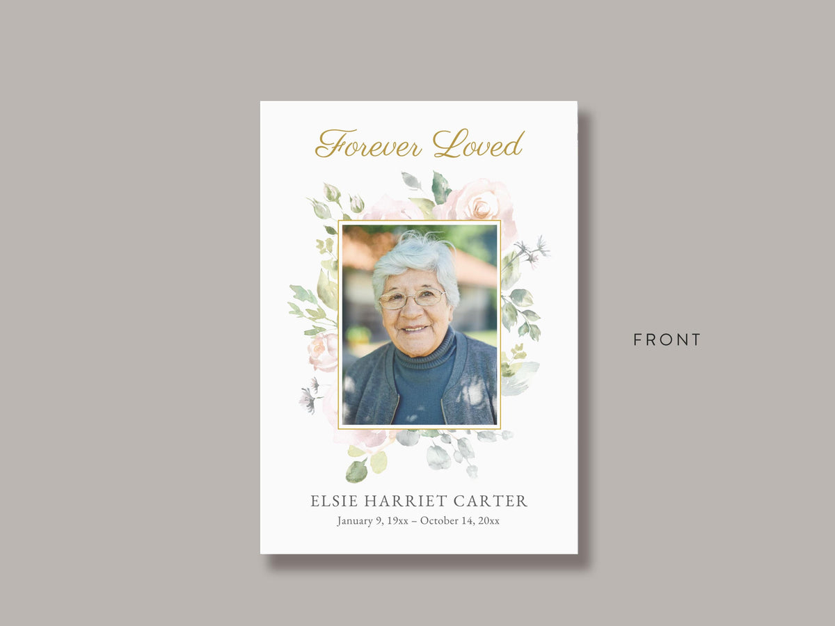 Floral Rose Prayer Card | Canva Template (3.5x5 in)