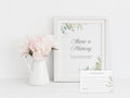 Greenery Share a Memory Sign and Card Set | Canva Template (8x10 in, 6x4 in)