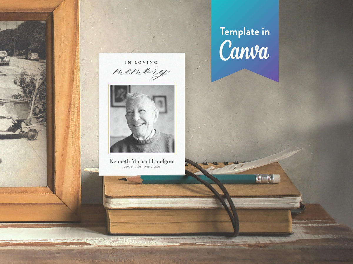 Classic Elegance Prayer Card | Canva Template (3.5x5 in)