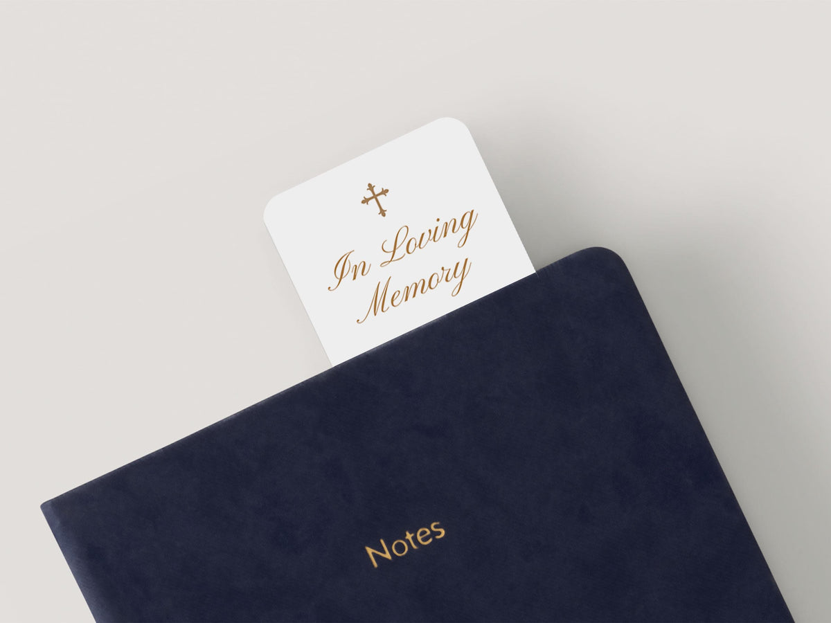 Ornate Frame Funeral Bookmark | Canva Template (2x6 in)