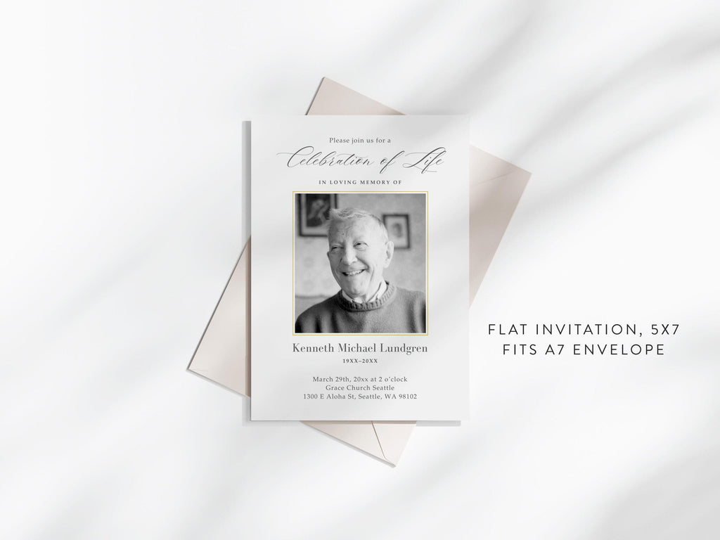 Classic Elegance Memorial Invitation | Canva Template (5x7 in)