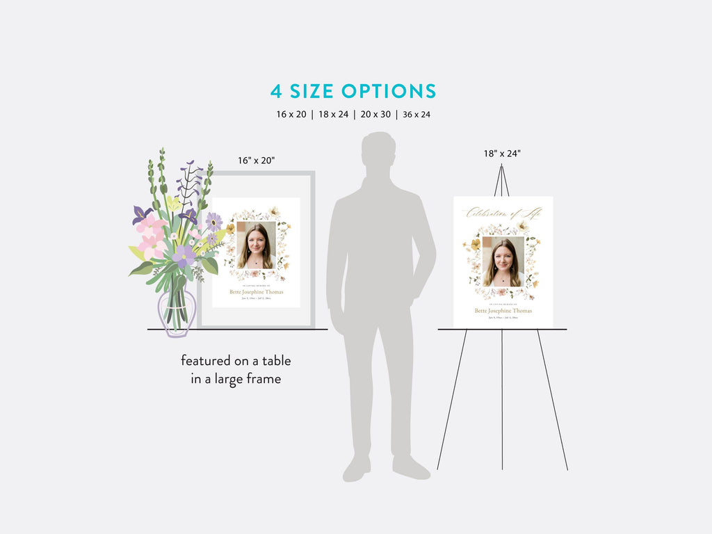 Flower Garden Large Memorial Welcome Sign | Canva Template (4 Sizes)