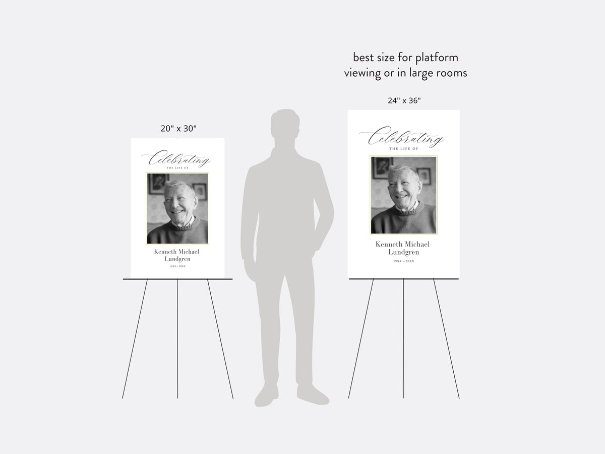 Classic Elegance Large Memorial Welcome Sign | Canva Template (4 Sizes)