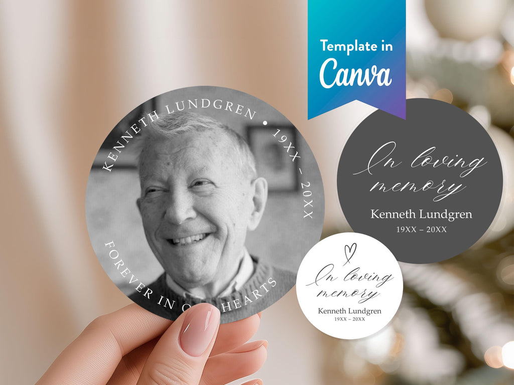 Classic Elegance Round Favor Stickers | Canva Template (2x2, 3x3, 4x4 in)
