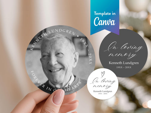 Classic Elegance Round Favor Stickers | Canva Template (2x2, 3x3, 4x4 in)