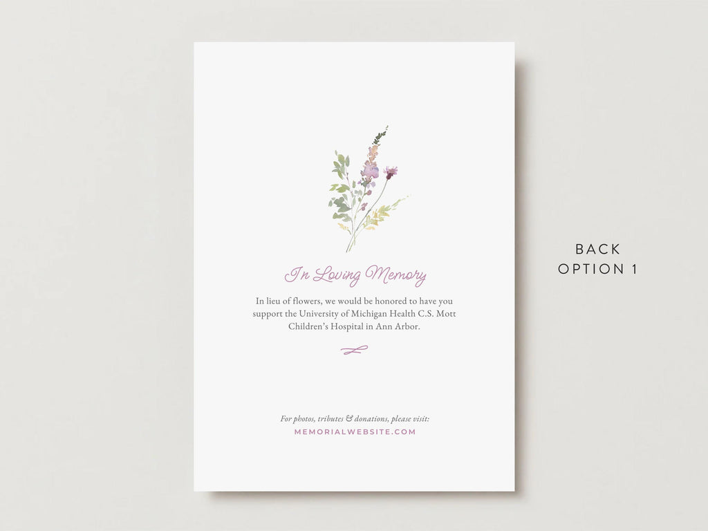 Pink Wildflower Infant Loss Memorial Invitation | Canva Template (5x7 in)